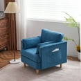 thumbnail image 7 of 29.5 "W Modern Fabric Decorative Chair Armchair Upholstered Reading Chair Single Sofa Casual Club Chair with Solid Wooden Feet and 2 Pillow, for living room, bedroom, bed room, office, corduroy fabric, 7 of 7