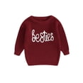 thumbnail image 1 of Faithtur Pull d'Automne pour Bébé Modèle Lettre Jacquard à Manches Longues Pull à Col Rond Pull Hiver, 1 of 9
