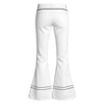 thumbnail image 5 of YaEYa Girls School Uniform Flare Pant Slim Fit Bell Bottom Trousers Fitted Stretch Flare Leg Pants High Waist Casual Slacks With Side Pocket Button Fly Trouser Preppy Clothes (White,11-12 Years), 5 of 6