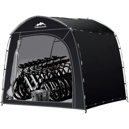 Bike Storage Shed Tent, 98*59*79 Inches Outdoor Portable Storage Tent, Made of 210D Oxford Cloth PU4000mm Waterproof Fabric, Suitable For Storing Bicycles, Motorbikes, Garden Tools, Lawn Mower