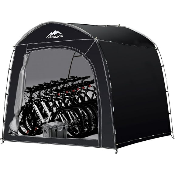 Bike Storage Shed Tent, 98*59*79 Inches Outdoor Portable Storage Tent, Made of 210D Oxford Cloth PU4000mm Waterproof Fabric, Suitable For Storing Bicycles, Motorbikes, Garden Tools, Lawn Mower