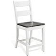 thumbnail image 2 of Home Square 24" Wood Ladderback Barstool in White/Dark Brown - Set of 3, 2 of 7