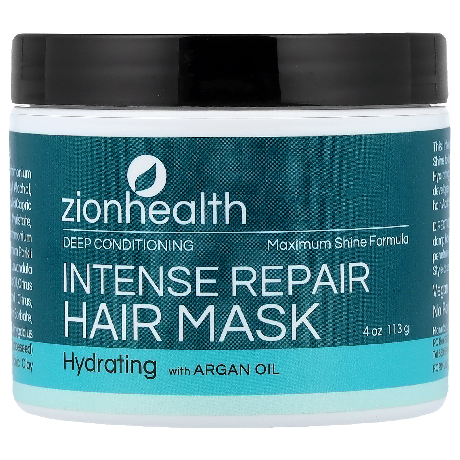 Zion Health Intense Repair Hair Mask, 4 oz (113 g)