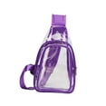 thumbnail image 3 of EHJRE Clear Bag , Pocket Chest Daypack, PVC Crossbody Shoulder Backpack Waist Belt Bag Violet, 3 of 9