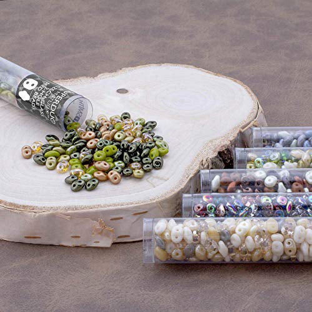 SuperDuo Raku Mix 2.5x5mm 2 Hole Glass Seed, Loose Beads, 100gr