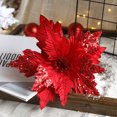 thumbnail image 3 of 26 cm flor artificial grandes decoraciones navideñas artificiales Poinsettia árbol grande Glitter Poinsettias flores de Navidad, 3 of 4