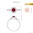 thumbnail image 5 of ANGARA Natural Vintage Inspired Ruby Milgrain Ring with Diamond Halo in 14K White Gold for Women (Size-5mm) | July Birthstone Jewelry for Her, 5 of 10