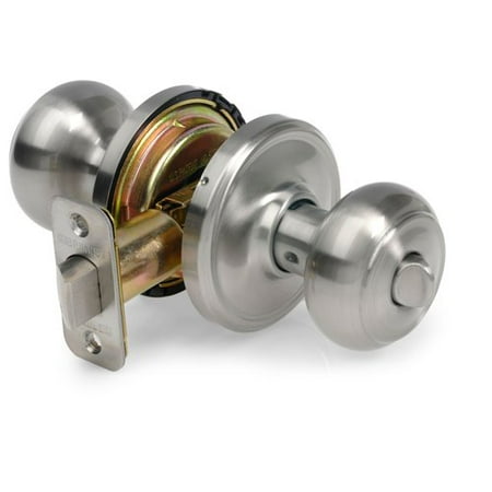 Brinks Bed And Bath Door Knob Gordon, Satin Nickel