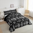 thumbnail image 3 of Castle Fairy Bohemian Damask Queen Comforter Set,Traditional Flower Bedding Comforter Set, 3 of 8