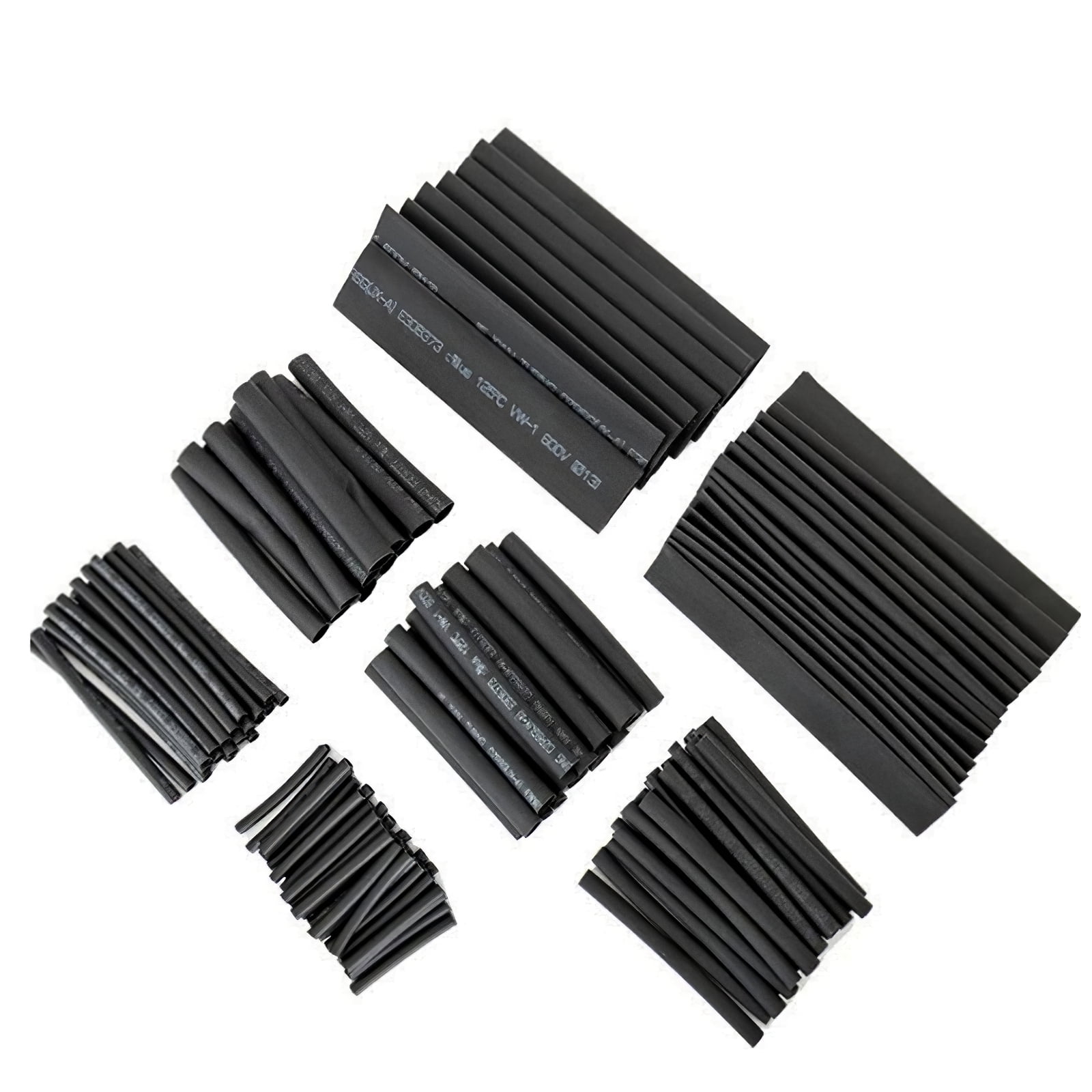 Konesky 150pcs Black Thermal Casing Heat Shrink Tubing Kit black