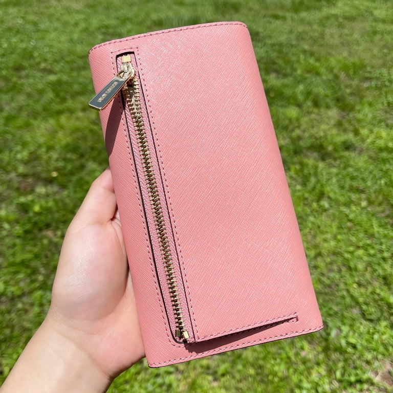 Prada Large Saffiano Zip-Around Wallet Pink