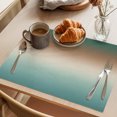 thumbnail image 3 of Green Brown Ombre Placemats Set of 8 Modern Gradient Abstract Art Place Mats Indoor Wipeable Table Mats Washable Cloth Dining Table Placemats for Kitchen Holiday Party Home Decor 13x19 Inch, 3 of 9