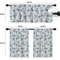 thumbnail image 2 of Kitchen Valance Curtains Sets, Sheer Kitchen Curtains, Short Half Curtains for Kitchen Windows, Blue Grey Modern Floral Kitchen Curtains Valance for Cafe Living Room Window Decor, Floral, 2 of 6