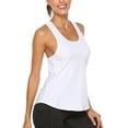 thumbnail image 2 of Aayomet Summer Tops for Women Women Sleeveless Tops U Neck Running Workout Yoga Trendy Tank Sports Tops,White M, 2 of 5
