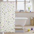 thumbnail image 3 of Manfei Minimalist Stars Shower Curtain 72Wx72L,Sprinkle Print Bathroom Curtain,Gray Purple, 3 of 5