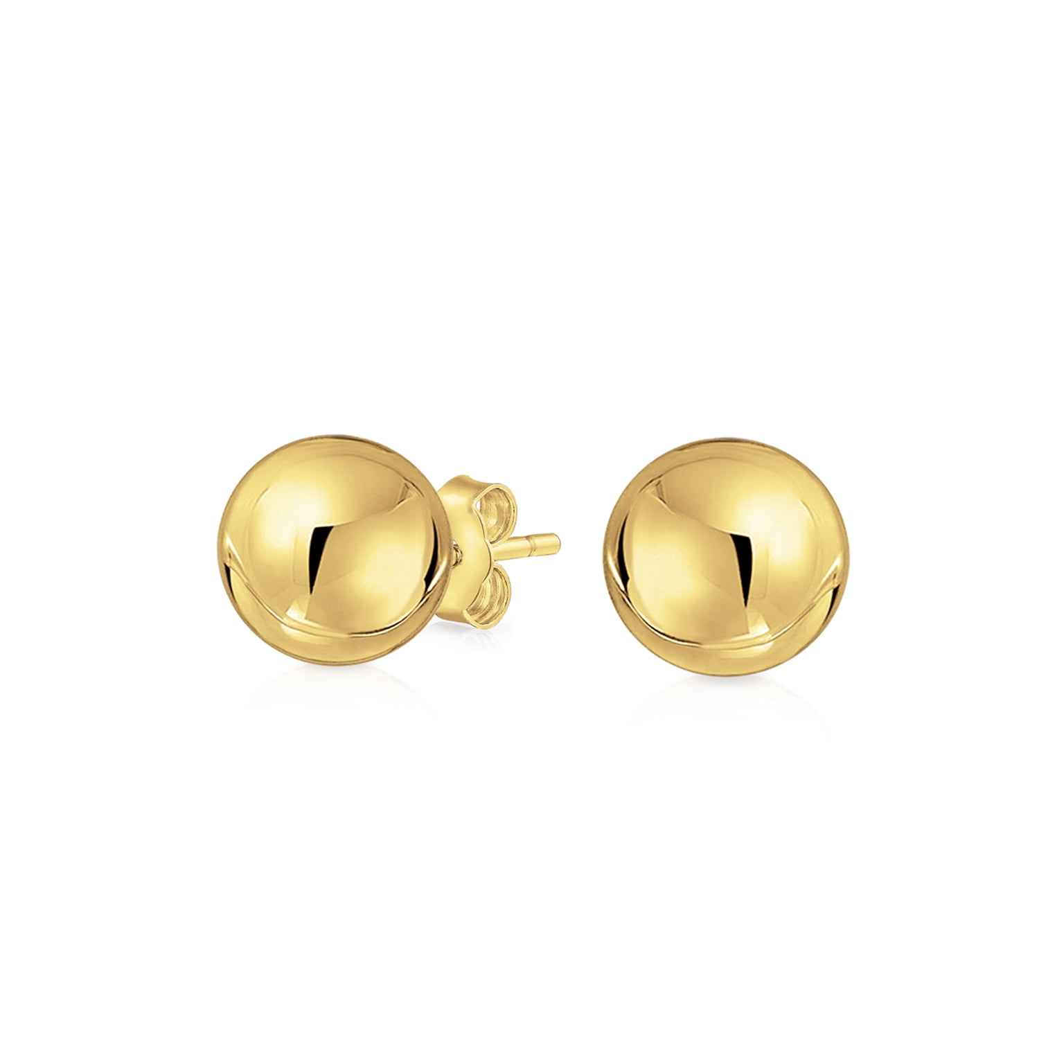 14kt Solid Yellow Gold Stud Earrings Polished Ball Bead Studs 14k 14 kt 