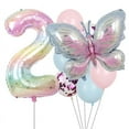 thumbnail image 4 of 9Pcs Butterfly Balloon Birthday Decorations Set 38Inch Aluminum Foil Number Purple Butterfly Balloons for Birthday Party Decor, 4 of 6