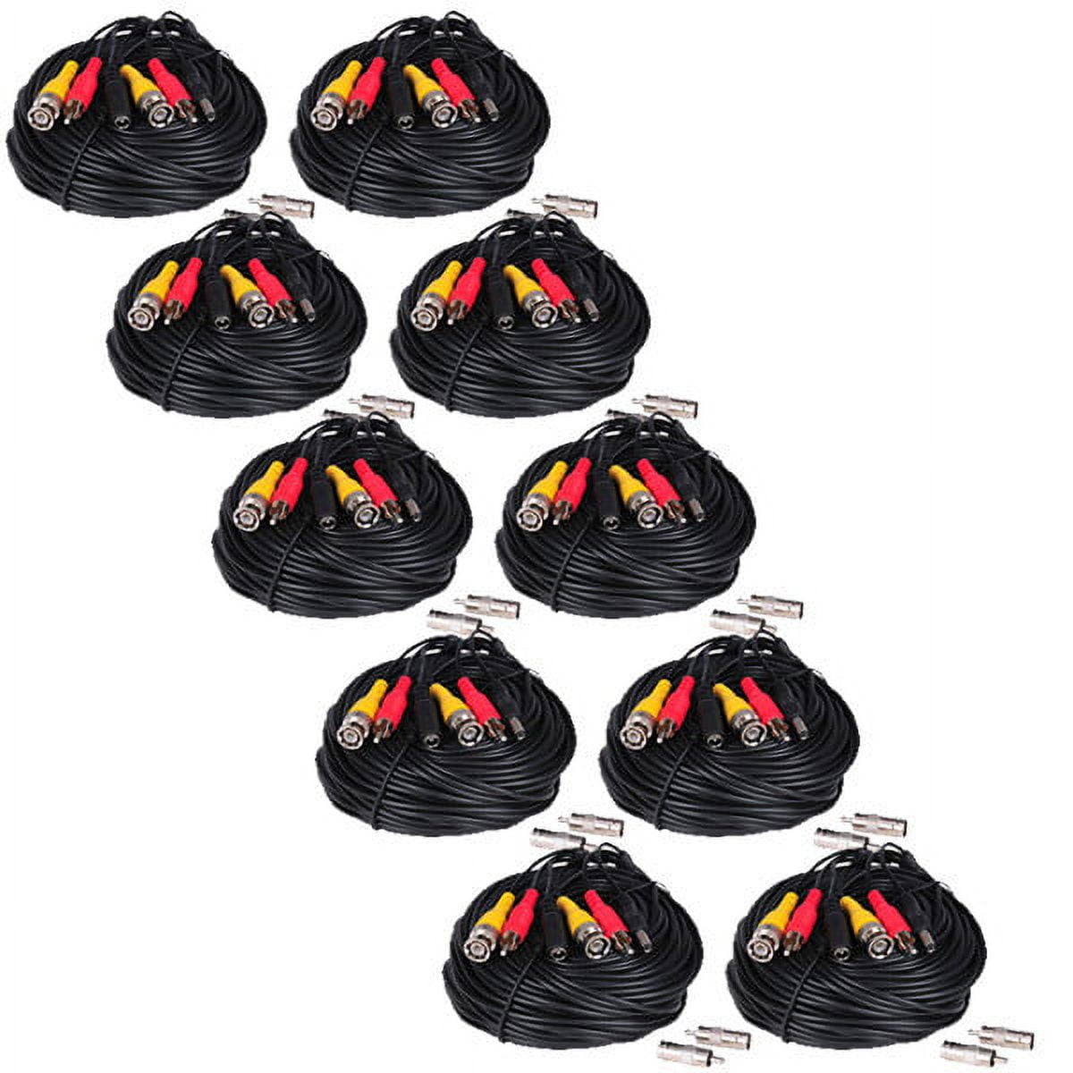 VideoSecu CCTV 10 Pack 50ft Audio Video Power BNC RCA Wire Security Camera Extension Cable Cord with Free Connectors b5p
