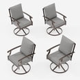 thumbnail image 3 of ALAULM Set of 4 Metal Swivel Rocking Patio Chairs, 360° Rotate & 15° Recline, Heavy-Duty Metal Frame Outdoor Dining Chairs with 3.2" cushion & Removable Covers (Gray), 3 of 9