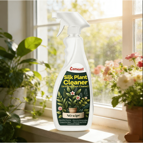 Silk Plant Cleaner Spray No Wipe, Artificial Plant Cleaner and Silk Flower Cleaner Spray, Silk Flower Cleaner Spray No Wipe Spray Away Dust Remover, Drips Dry Faux Plant Spot 16.91 fl oz