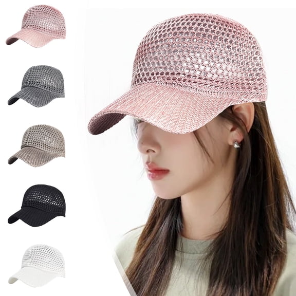 Breathable Mesh Sun Hat Baseball Cap Polyester Adjustable 56-58cm • Outdoor UV Protection Visor • Lightweight Unisex Casual Sports Travel Hat