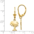 thumbnail image 5 of 14K Yellow Gold Palm Tree Leverback Earrings (29 X 10) Made In Peru k4487, 5 of 6