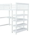 thumbnail image 6 of Bellemave Wood Twin Size Loft Bed with Desk and Shelves for Teen  (White), 6 of 8