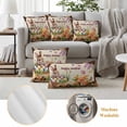 thumbnail image 6 of Happy Easter Pillow Covers 2 Pack Watercolor Basket Rabbit Eggs Mushroom Tree Wood Plank Pillowcase Waterproof Outdoor Throw Pillow Cover for Patio Garden Square Cushion 16”x16”, 6 of 9