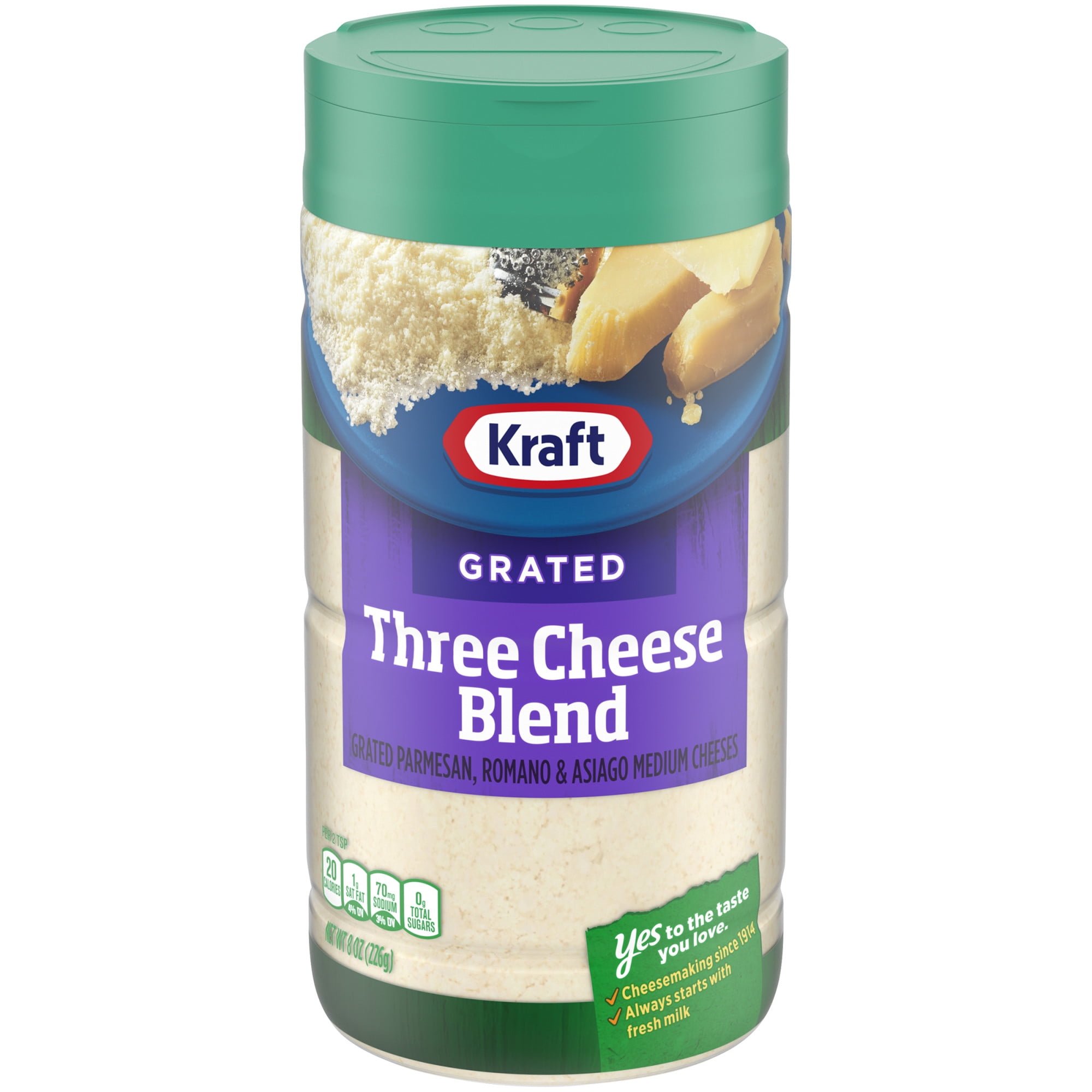 Kraft Three Cheese Blend Grated Cheese, Parmesan, Romano Asiago