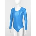 thumbnail image 3 of YiZYiF Kids Girls Shiny Metallic Long Sleeves Ballet Latin Yoga Dance Leotard, 3 of 7