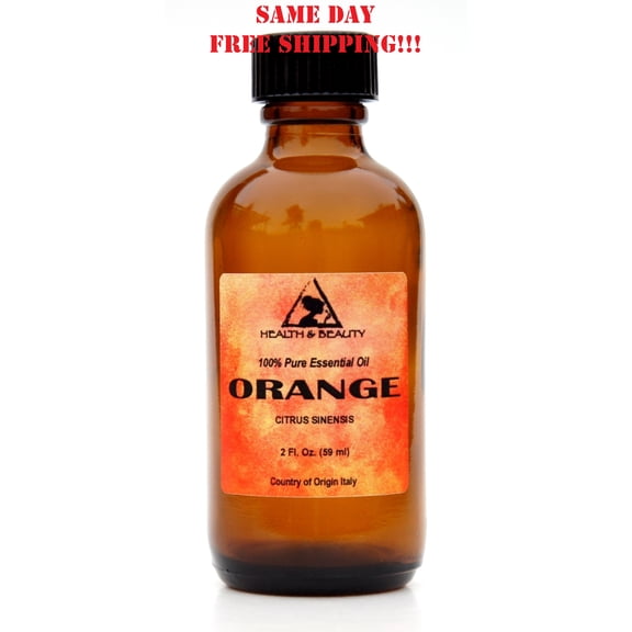 ORANGE ESSENTIAL OIL ORGANIC AROMATHERAPY 100% PURE GLASS BOTTLE 2 OZ, 59 ml