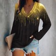 thumbnail image 2 of Pompotops Women Long Sleeve Casual Shirts Pullover Loose Tunic Tops Print V-Neck Blouse, 2 of 6
