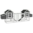 thumbnail image 2 of PawHut 124" Dual Chicken Coop, Large Chicken House, Gray, 2 of 9