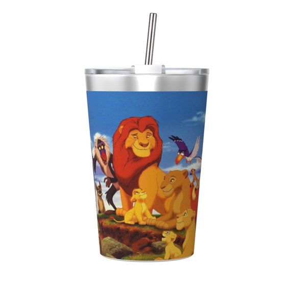 12oz Lion Kin Stainless Steel Insulated Tumbler Cups with Conical Straw