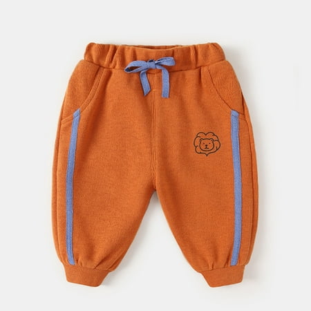

Cathalem 9 Months Clothes Children Toddler Kids Baby Boys Girls Cute Cartoon Animals Print Patchwork Warm Clothes Baby Boy Pants Orange 6-12 Months
