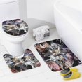 4PCS Genshin Impact Shower Curtain Set with NonSlip Rugs Toilet Lid