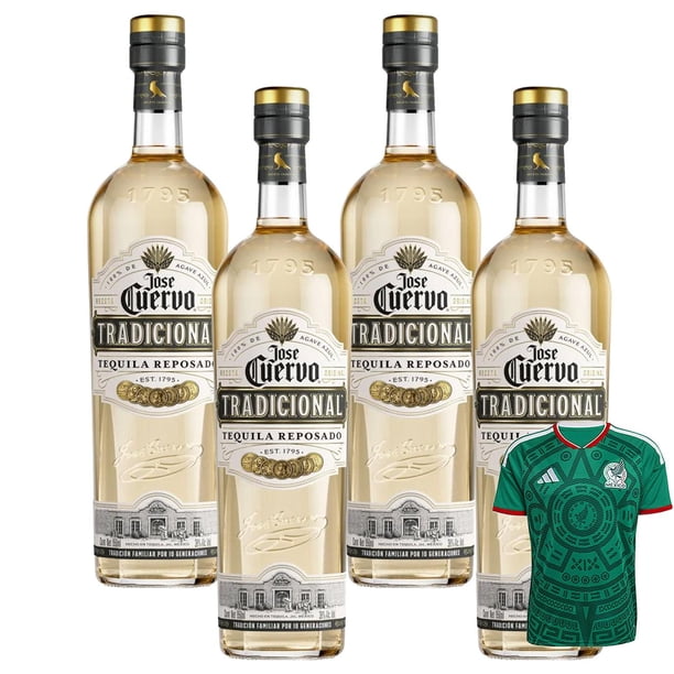 4 Tequila Jose Cuervo Tradicional Reposado 950 ml + Jersey Verde