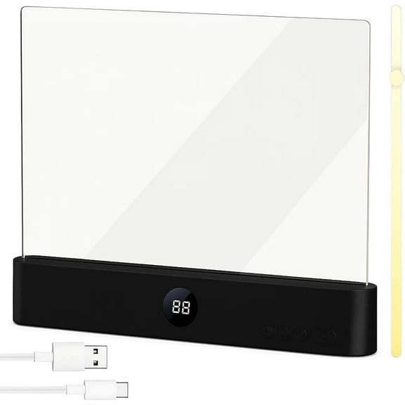 2026 New Flat Book Light for Reading in Bed, Rechargeable Book Page Light with Adjustment 3 Colors & Timer, Smart LED Book Light for Kids - Eye Protection, Book Full Page Light (Black)