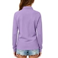 thumbnail image 5 of Girls Long Sleeve Polo Shirts Collared School Uniform Light Purple,9-10 Years, 5 of 8