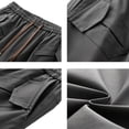 thumbnail image 6 of CONZONE Mens Baggy Cargo Pants Solid Color Y2K Elastic Waist Drawstring Cargo Pants for Men Lightweight Loose Fit Streetwear Workout Trousers With Pockets, 6 of 7