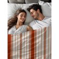 thumbnail image 6 of Twin Flat Sheet Only Modern Minimalist Red Stripes Soft Microfiber Cooling Bedding Sheets Farmhouse Line on Beige Flat Bed Sheet for Hotel,Home Decor, 6 of 7