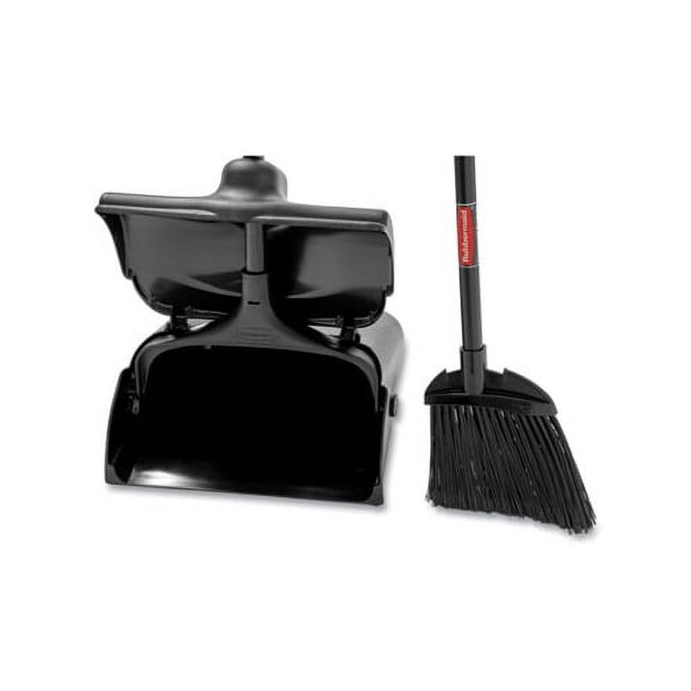 Rubbermaid Lobby Pro Upright Dustpan, w/Cover, 12 1/2W, Plastic Pan/Metal Handle, Black