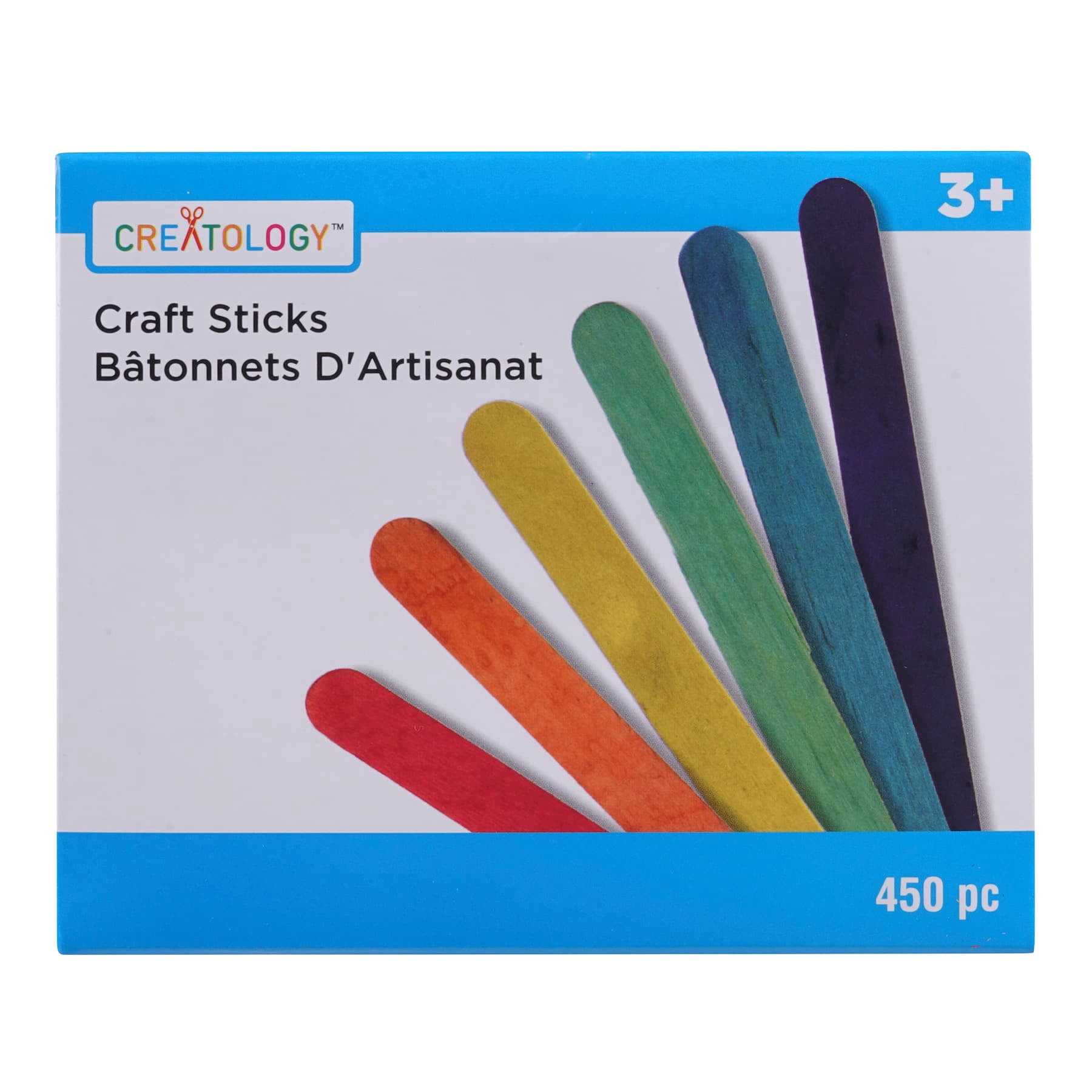 12 Packs: 450 ct. (5,400 total) 4.5" Multicolor Craft Sticks by Creatology