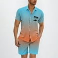 thumbnail image 2 of Bpmpbo Men's Hawaiian Matching Set Summer Tropical Beach Shirt 2 Piece Outfits Flower Button Down Shirts and Shorts, 2 of 5