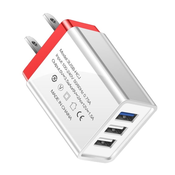 LBECLEY 2 Way Plug Adapter Outdoor Adapter 3Usb Usb Home Charger Wall Power Plug Wall Travel Portable Plug 2A Cable&Charger Chargers Fast Charging S7 Red One Size