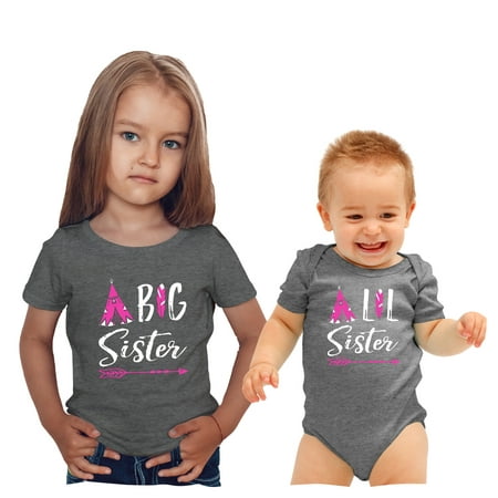 

Feisty and Fabulous Big Sister and Little Sister Matching Outfits Matching Sister Outfits Gray Big Sister Baby Sister