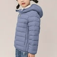 thumbnail image 6 of TFEOQRY Teen Boys Girls Parkas Padded Coats Fashion Solid Color Lightweight Down Cotton Jacket Long Sleeved Hooded Casual Jacket Gray, 6 of 6