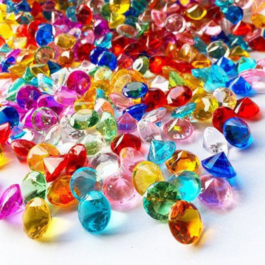 Entervending Acrylic Gems - Plastic Stars Fake Gems - 1.32 Lb Treasure Box  Gems in Jar - Assorted Colors Plastic Gemstones for Kids - Big Plastic Gem