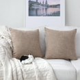 thumbnail image 1 of Textural Faux Linen Throw Cushion Pillow Covers Shams for Couch, Invisible Zipper, 45x45CM(Set of 2, Natural Linen), 1 of 7