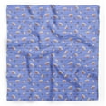 thumbnail image 1 of Bimba Blue Vegetable & Leaves Stripe Pure Silk Printed Scarf Dupatta Head Neck Wrap Bandanas For Women 40 x 80 Inches, 1 of 6